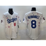 Men's Los Angeles Dodgers #8 Enrique Hernández White 2025 Tokyo Series Limited Stitched Baseball Jersey