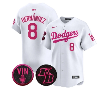 Men's Los Angeles Dodgers #8 Enrique Hernández White 2026 Mother’s Day Vapor Premier Limited Stitched Baseball Jersey