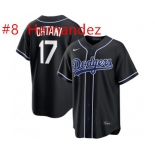 Men's Los Angeles Dodgers #8 Kike Hernandez 2026 Black Out Stitched Baseball