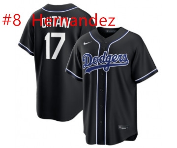Men's Los Angeles Dodgers #8 Kike Hernandez 2026 Black Out Stitched Baseball