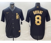 Men's Los Angeles Dodgers #8 Kobe Bryant Black Gold Cool Base Stitched Jersey