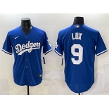 Men's Los Angeles Dodgers #9 Gavin Lux Blue Cool Base Stitched Baseball Jersey Men's Los Angeles Dodgers #9 Gavin Lux Blue Cool Base Stitched Baseball Jersey