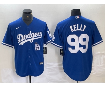 Men's Los Angeles Dodgers #99 Joe Kelly Blue Stitched Cool Base Nike Jersey