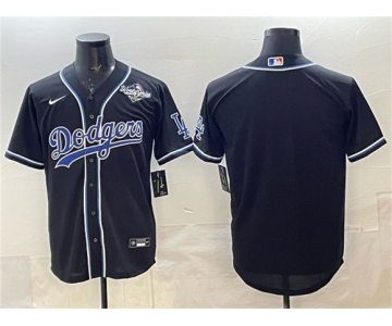 Men's Los Angeles Dodgers Blank Black Fashion 2025 World Series Cool Base Stitched Baseball Jersey
