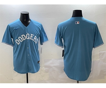 Men's Los Angeles Dodgers Blank Light Blue Limited Stitched Baseball Jersey