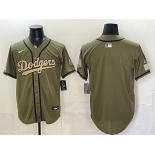 Men's Los Angeles Dodgers Blank Olive 2026 Armed Forces Day Stitched Baseball Jersey