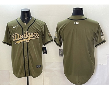Men's Los Angeles Dodgers Blank Olive 2026 Armed Forces Day Stitched Baseball Jersey