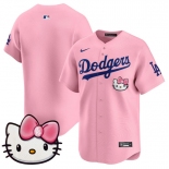 Men's Los Angeles Dodgers Blank Pink 2025 Hello Kitty Vapor Limited Stitched Baseball Jersey
