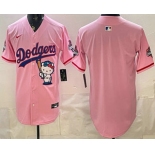 Men's Los Angeles Dodgers Blank Pink Hello Kitty 2025 World Series Champions Limited Jersey Men's Los Angeles Dodgers Blank Pink Hello Kitty 2025 World Series Champions Limited Jersey