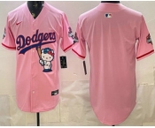 Men's Los Angeles Dodgers Blank Pink Hello Kitty 2025 World Series Champions Limited Jersey Men's Los Angeles Dodgers Blank Pink Hello Kitty 2025 World Series Champions Limited Jersey