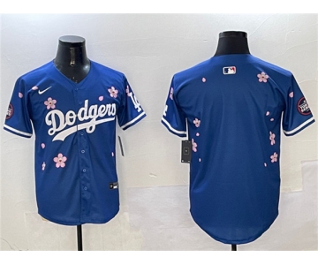 Men's Los Angeles Dodgers Blank Royal 2025 Tokyo Series Limited Stitched Baseball Jersey