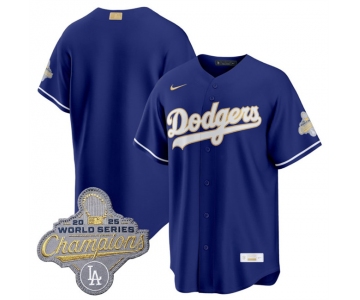 Men's Los Angeles Dodgers Blank Royal 2026 Alternate Gold Collection Stadium Stitched Baseball Jersey