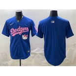 Men's Los Angeles Dodgers Blank Royal Hello Kitty Night Stitched Baseball Jersey Men's Los Angeles Dodgers Blank Royal Hello Kitty Night Stitched Baseball Jersey