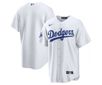 Men's Los Angeles Dodgers Blank White 2025 World Series Champions Stitched Baseball Jersey