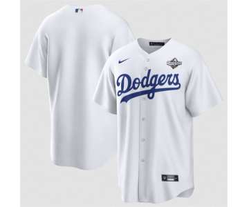 Men's Los Angeles Dodgers Blank White 2025 World Series Home Cool Base Stitched Baseball Jersey
