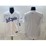 Men's Los Angeles Dodgers Blank White Alternate Stadium Stitched Baseball Jersey