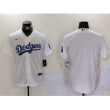 Men's Los Angeles Dodgers Blank White Cool Base Stitched Jersey