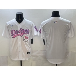 Men's Los Angeles Dodgers Blank White Hello Kitty Night Stitched Baseball Jersey