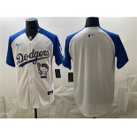 Men's Los Angeles Dodgers Blank White Royal Gold Hello Kitty Vapor Limited Stitched Baseball Jersey