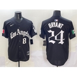 Men's Los Angeles Dodgers Front #8 Back #24 Kobe Bryant Black Mexico 2025 LA Gothic Style With Fernando Patch Vapor Premier Limited Stitched Baseball Jerse