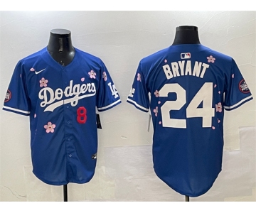 Men's Los Angeles Dodgers Front #8 Back #24 Kobe Bryant Royal 2025 Tokyo Series Limited Stitched Baseball Jersey