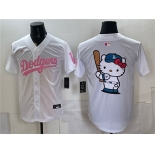 Men's Los Angeles Dodgers Hello Kitty White Pink Vapor Limited Stitched Baseball Jersey Men's Los Angeles Dodgers Hello Kitty White Pink Vapor Limited Stitched Baseball Jersey