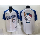 Men's Los Angeles Dodgers Hello Kitty White Royal Vapor Limited Stitched Baseball Jersey
