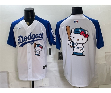 Men's Los Angeles Dodgers Hello Kitty White Royal Vapor Limited Stitched Baseball Jersey