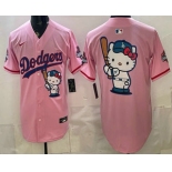 Men's Los Angeles Dodgers Pink Hello Kitty Big Logo 2025 World Series Champions Limited Jersey Men's Los Angeles Dodgers Pink Hello Kitty Big Logo 2025 World Series Champions Limited Jersey