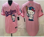 Men's Los Angeles Dodgers Pink Hello Kitty Big Logo 2025 World Series Champions Limited Jersey Men's Los Angeles Dodgers Pink Hello Kitty Big Logo 2025 World Series Champions Limited Jersey