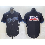 Men's Los Angeles Dodgers Team Big Logo Black Fashion Stitched Baseball Jerseys