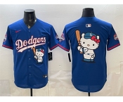Men's Los Angeles Dodgers Team Big Logo Royal Hello Kitty Night 2025 World Series Champions Patch Stitched Baseball Jersey Men's Los Angeles Dodgers Team Big Logo Royal Hello Kitty Night 2025 World Series Champions Patch Stitched Baseball Jersey