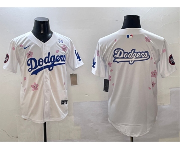 Men's Los Angeles Dodgers Team Big Logo White 2025 Tokyo Series Limited Stitched Baseball Jersey