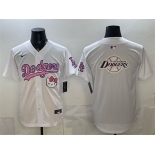 Men's Los Angeles Dodgers Team Big Logo White Hello Kitty Night Stitched Baseball Jersey Men's Los Angeles Dodgers Team Big Logo White Hello Kitty Night Stitched Baseball Jersey