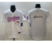 Men's Los Angeles Dodgers Team Big Logo White Hello Kitty Night Stitched Baseball Jersey Men's Los Angeles Dodgers Team Big Logo White Hello Kitty Night Stitched Baseball Jersey