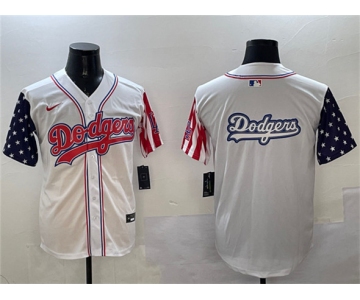 Men's Los Angeles Dodgers Team Big Logo White Limited Stitched Baseball Jersey