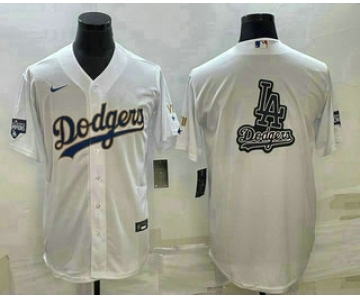 Men's Los Angeles Dodgers White Team Big Logo Cool Base Stitched Baseball Jersey