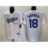 Men's Los Angeles Dodgers x KAWS #18 Yoshinobu Yamamoto White Vapor Premier Limited Stitched Baseball Jersey