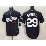 Men's Los Angeles Dodgers x KAWS #29 Tarik Skubal Black Vapor Premier Limited Stitched Baseball Jersey Men's Los Angeles Dodgers x KAWS #29 Tarik Skubal Black Vapor Premier Limited Stitched Baseball Jersey