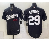 Men's Los Angeles Dodgers x KAWS #29 Tarik Skubal Black Vapor Premier Limited Stitched Baseball Jersey Men's Los Angeles Dodgers x KAWS #29 Tarik Skubal Black Vapor Premier Limited Stitched Baseball Jersey