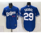 Men's Los Angeles Dodgers x KAWS #29 Tarik Skubal Royal Vapor Premier Limited Stitched Baseball Jersey Men's Los Angeles Dodgers x KAWS #29 Tarik Skubal Royal Vapor Premier Limited Stitched Baseball Jersey