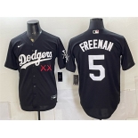 Men's Los Angeles Dodgers x KAWS #5 Freddie Freeman Black Vapor Premier Limited Stitched Baseball Jersey Men's Los Angeles Dodgers x KAWS #5 Freddie Freeman Black Vapor Premier Limited Stitched Baseball Jersey