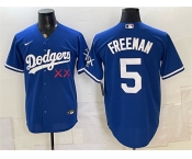 Men's Los Angeles Dodgers x KAWS #5 Freddie Freeman Royal Vapor Premier Limited Stitched Baseball Jersey Men's Los Angeles Dodgers x KAWS #5 Freddie Freeman Royal Vapor Premier Limited Stitched Baseball Jersey