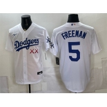 Men's Los Angeles Dodgers x KAWS #5 Freddie Freeman White Vapor Premier Limited Stitched Baseball Jersey Men's Los Angeles Dodgers x KAWS #5 Freddie Freeman White Vapor Premier Limited Stitched Baseball Jersey