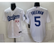 Men's Los Angeles Dodgers x KAWS #5 Freddie Freeman White Vapor Premier Limited Stitched Baseball Jersey Men's Los Angeles Dodgers x KAWS #5 Freddie Freeman White Vapor Premier Limited Stitched Baseball Jersey