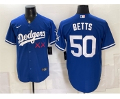 Men's Los Angeles Dodgers x KAWS #50 Mookie Betts Royal Vapor Premier Limited Stitched Baseball Jersey Men's Los Angeles Dodgers x KAWS #50 Mookie Betts Royal Vapor Premier Limited Stitched Baseball Jersey