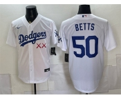 Men's Los Angeles Dodgers x KAWS #50 Mookie Betts White Vapor Premier Limited Stitched Baseball Jersey Men's Los Angeles Dodgers x KAWS #50 Mookie Betts White Vapor Premier Limited Stitched Baseball Jersey