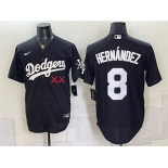 Men's Los Angeles Dodgers x KAWS #8 Enrique Hernández Black Vapor Premier Limited Stitched Baseball Jersey Men's Los Angeles Dodgers x KAWS #8 Enrique Hernández Black Vapor Premier Limited Stitched Baseball Jersey
