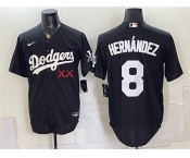 Men's Los Angeles Dodgers x KAWS #8 Enrique Hernández Black Vapor Premier Limited Stitched Baseball Jersey Men's Los Angeles Dodgers x KAWS #8 Enrique Hernández Black Vapor Premier Limited Stitched Baseball Jersey
