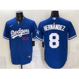 Men's Los Angeles Dodgers x KAWS #8 Enrique Hernández Royal Vapor Premier Limited Stitched Baseball Jersey